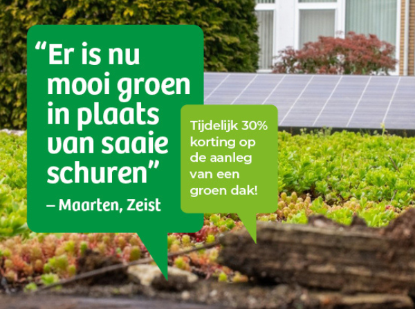 30% korting op groen dak voor inwoners van Zeist
